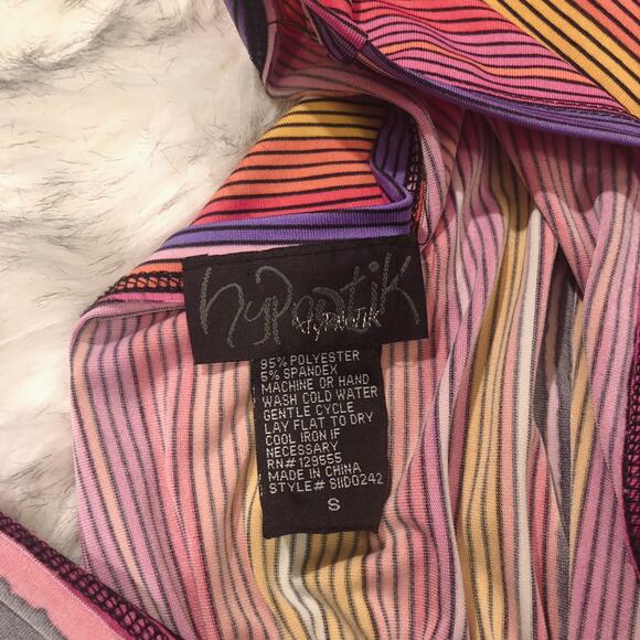 Hypnotik Multicolor Colorful Striped Dopamine Plunging V-Neck Dress - Picture 6 of 8